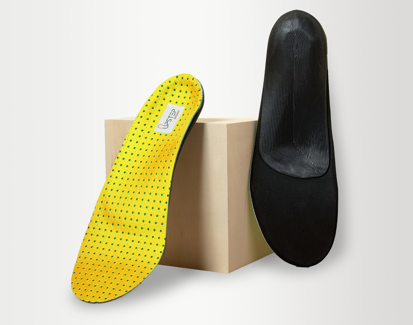 Upstep On My Feet All Day custom insoles for standing and walking on concrete all day.