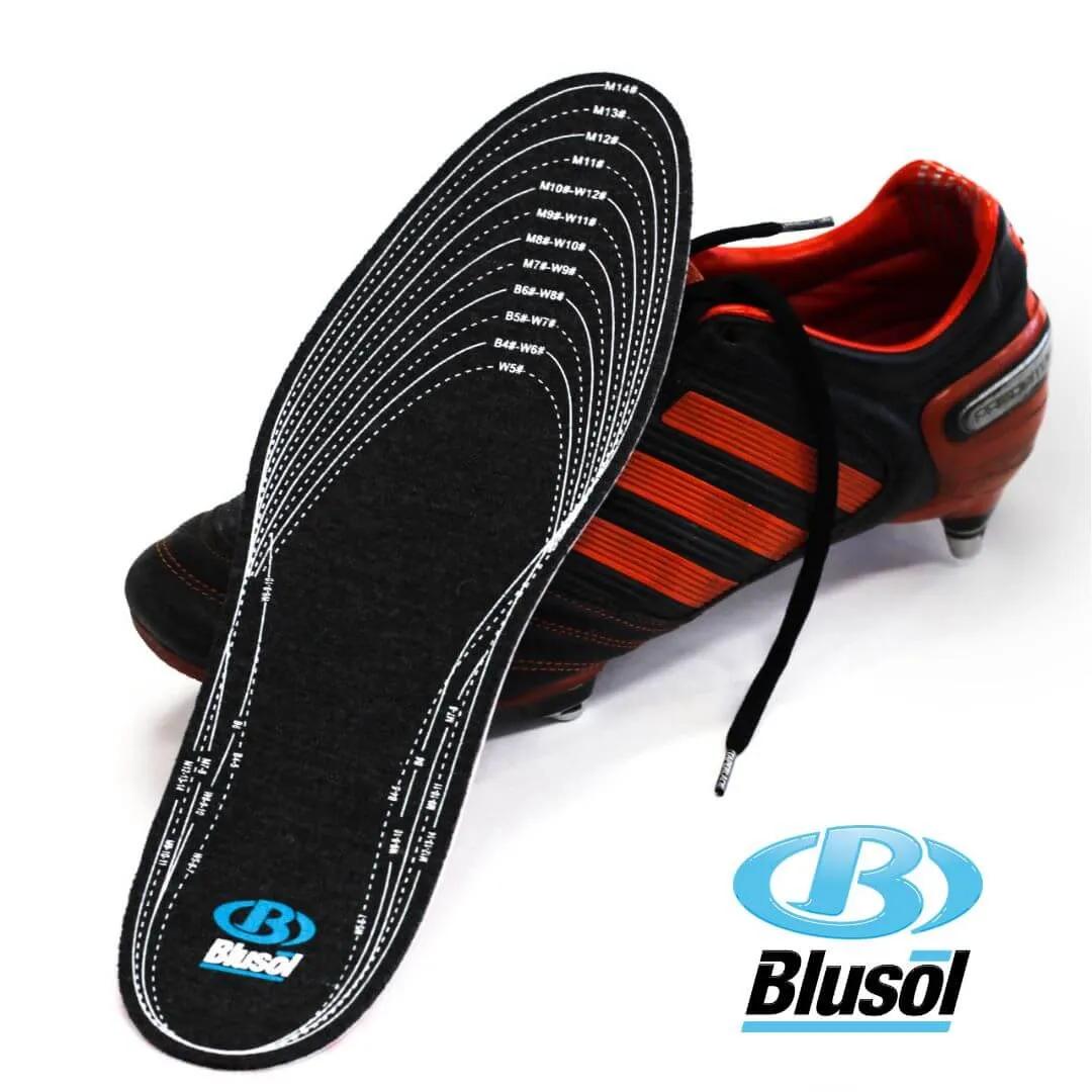 a pair of black and red soccer shoes