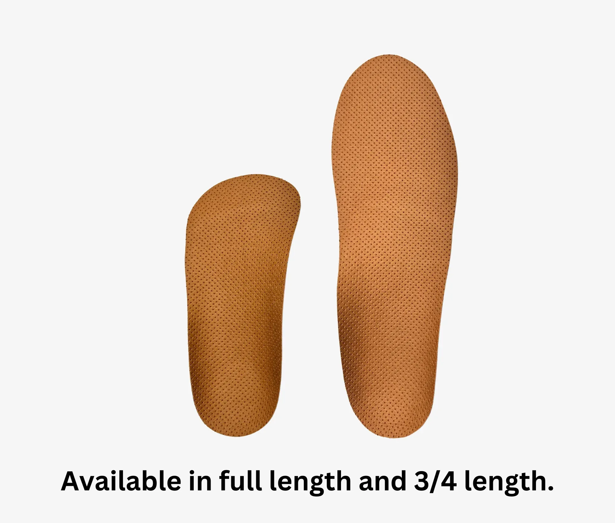 a pair of feet with the words available in full length and 3 / 4 length