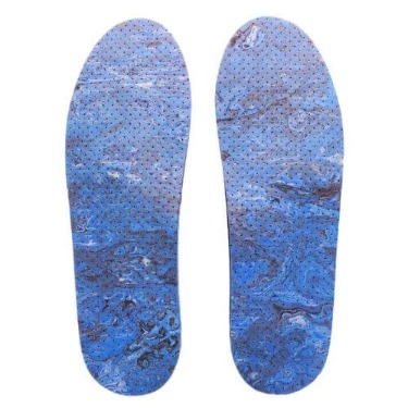 A pair of blue custom insoles perfect for pickleball