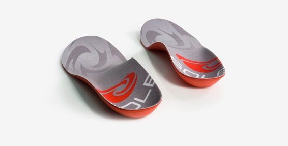 Grey and red insoles from SOLE