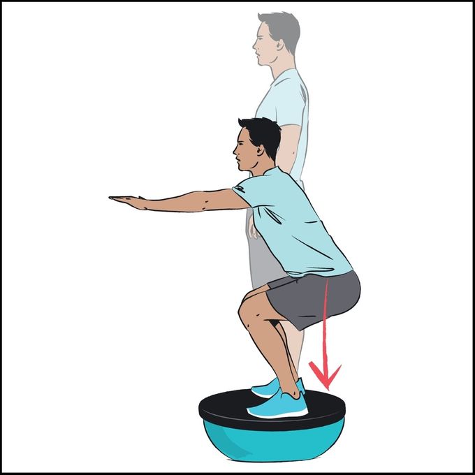 Half Squat Exercise Demonstration By Man